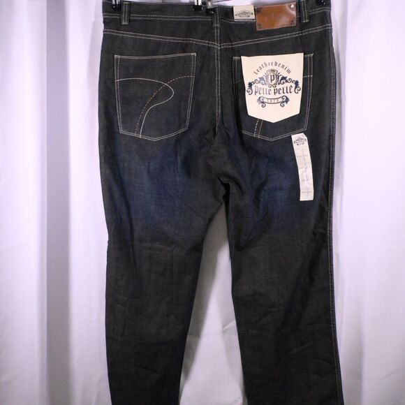 NWT VTG Pelle Pelle Mens 46x34 Blue Streak Baggy Y2K 2000s Hip Hop Jeans - Picture 2 of 10
